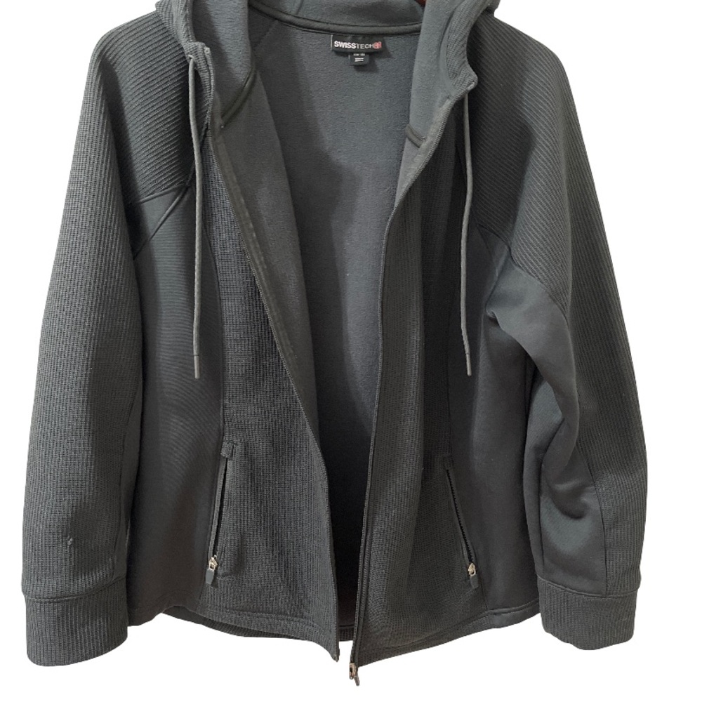 Men’s Swiss Tech Charcoal Gray Hooded Jacket Size XL (16-18)
